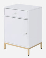 Ottey White High Gloss Wood/Gold Metal Cabinet