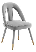 Petra Light Grey Upholstered Velvet Side Chair