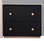 Prescott Black Wood 2-Drawer Cabinet