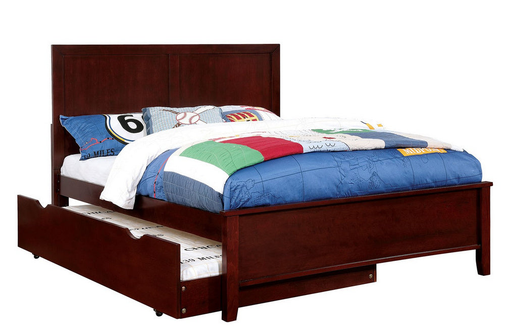 Prismo Cherry Wood Full Bed with Trundle
