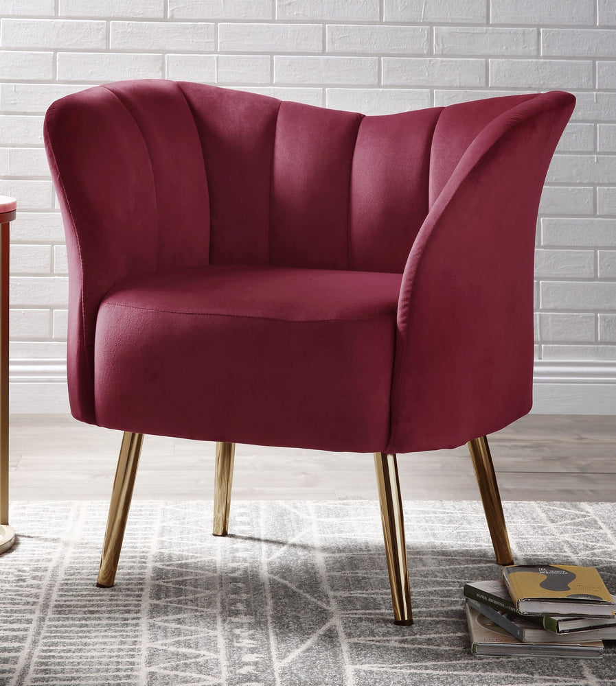 Reese Modern Burgundy Velvet Accent Chair