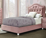 Reggie Pink Fabric Upholstered Twin Panel Bed