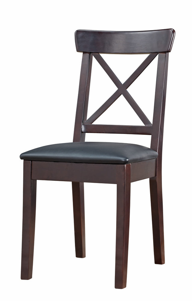 Renza 2 Red Cocoa Wood Side Chairs