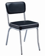 Retro 2 Black Leatherette/Chrome Finished Metal Side Chairs