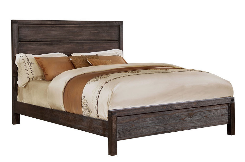 Rexburg Wire-Brushed Rustic Brown Full Bed