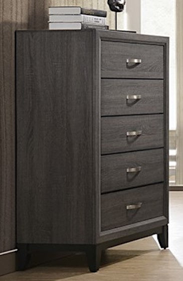 Rickie Brown Wood 5-Drawer Chest