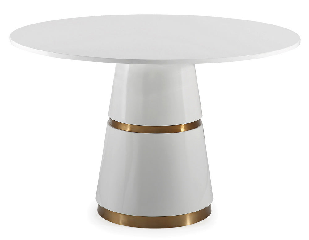 Rosa White Wood Round Dining Table