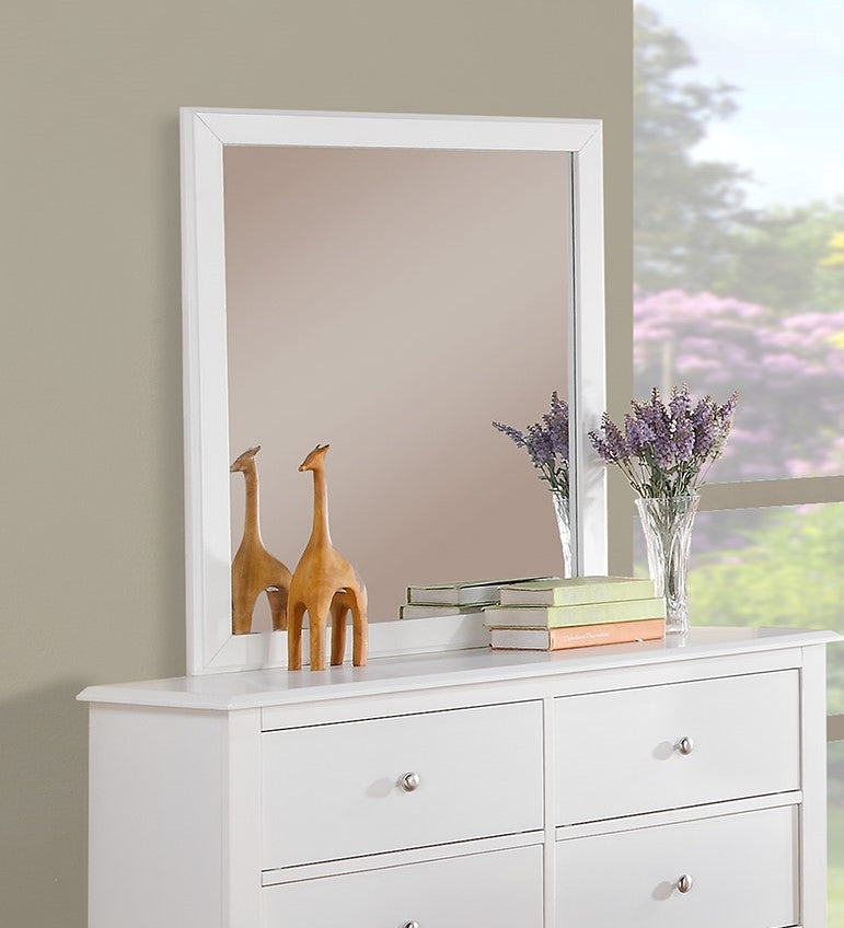 Rosario White Wood Frame Dresser Mirror