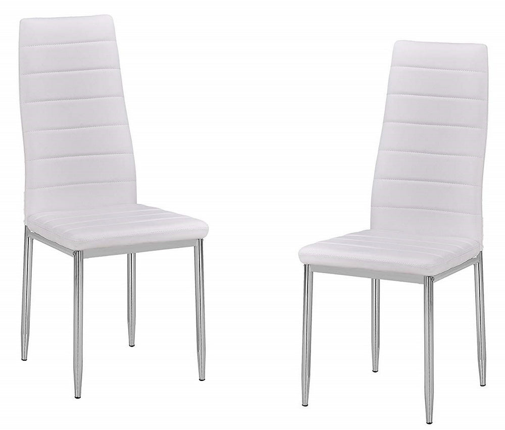 Ryann 2 White Leather-Like/Metal Side Chairs
