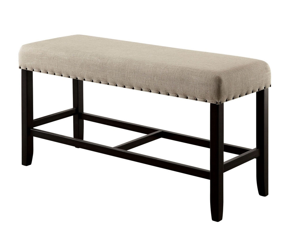 Sania Antique Black/Beige Counter Height Bench