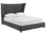 Sassy Grey Velvet Queen Platform Bed