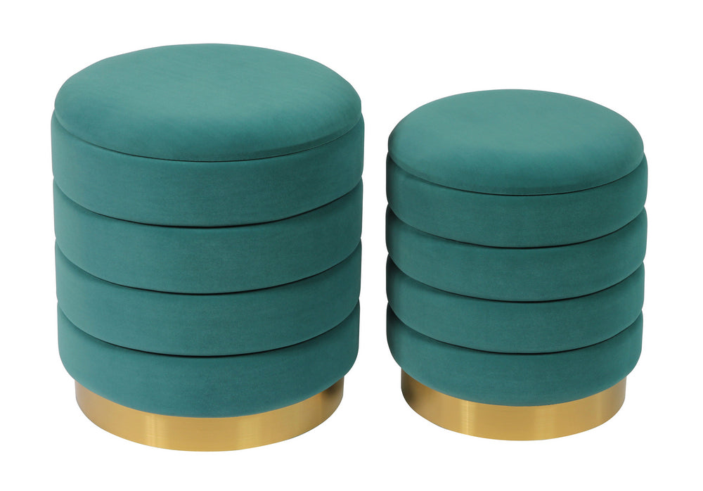 Saturn 2 Teal Storage Ottomans