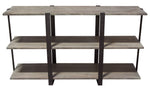 Sherman Grey Oak Wood/Metal 3-Tiered Shelf Unit