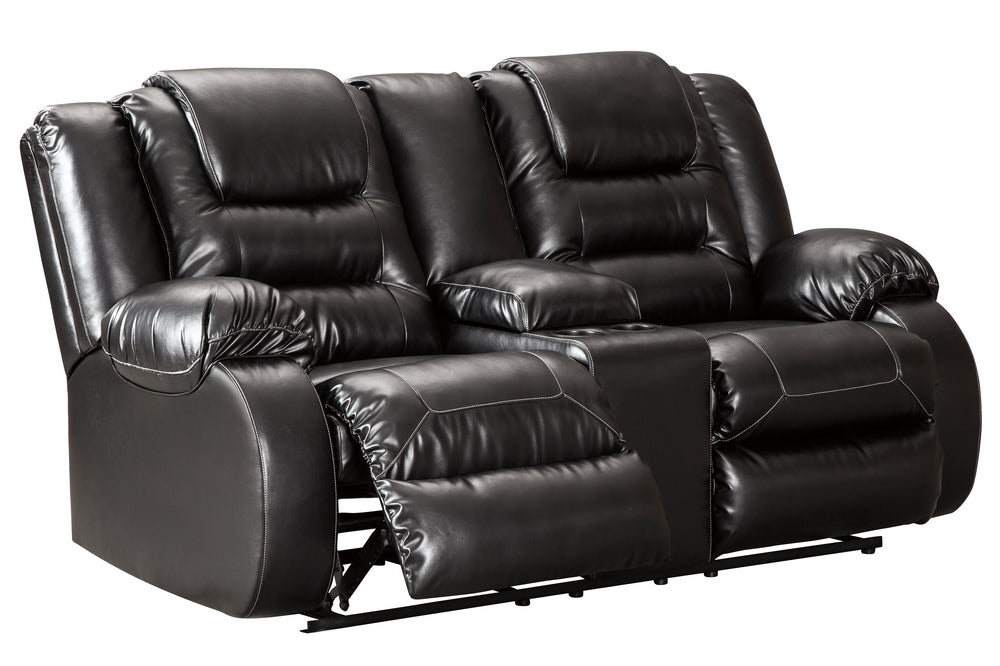 Vacherie Black Manual Recliner Loveseat