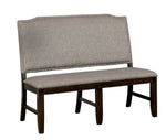 Teagan Dark Walnut/Dark Gray Fabric/Wood Bench