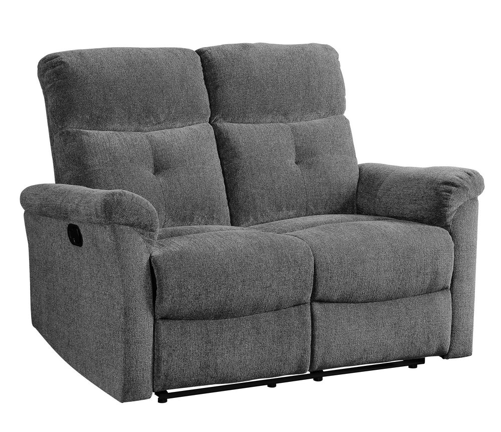 Treyton Gray Chenille Manual Recliner Loveseat