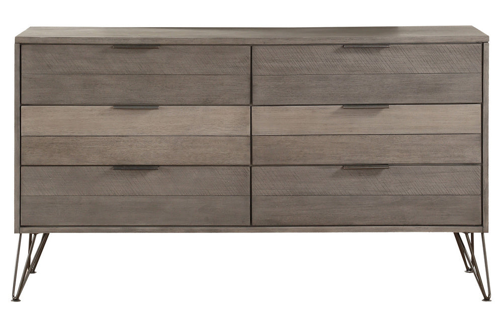 Urbanite 3-Tone Gray Wood 6-Drawer Dresser