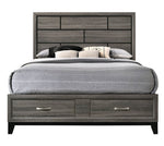 Valdemar Weathered Gray Wood Queen Bed with Storage