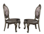 Versailles 2 Silver PU Leather/Antique Platinum Side Chairs