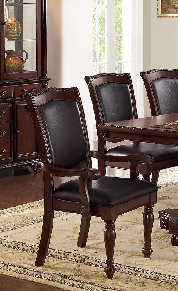 Viola 2 Brown Faux Leather/Wood Arm Chairs
