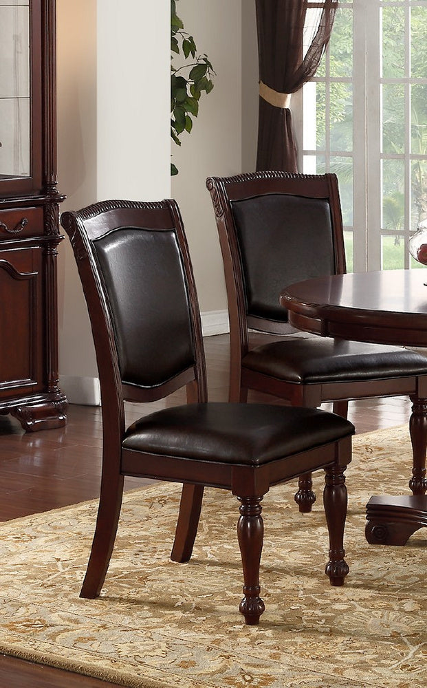 Viola 2 Brown Faux Leather/Wood Side Chairs