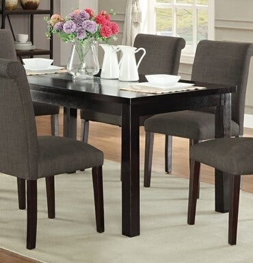 Violette Black Wood Dining Table with Glass Insert