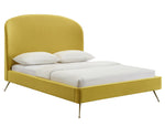 Vivi Modern Burnt Gold Velvet King Platform Bed