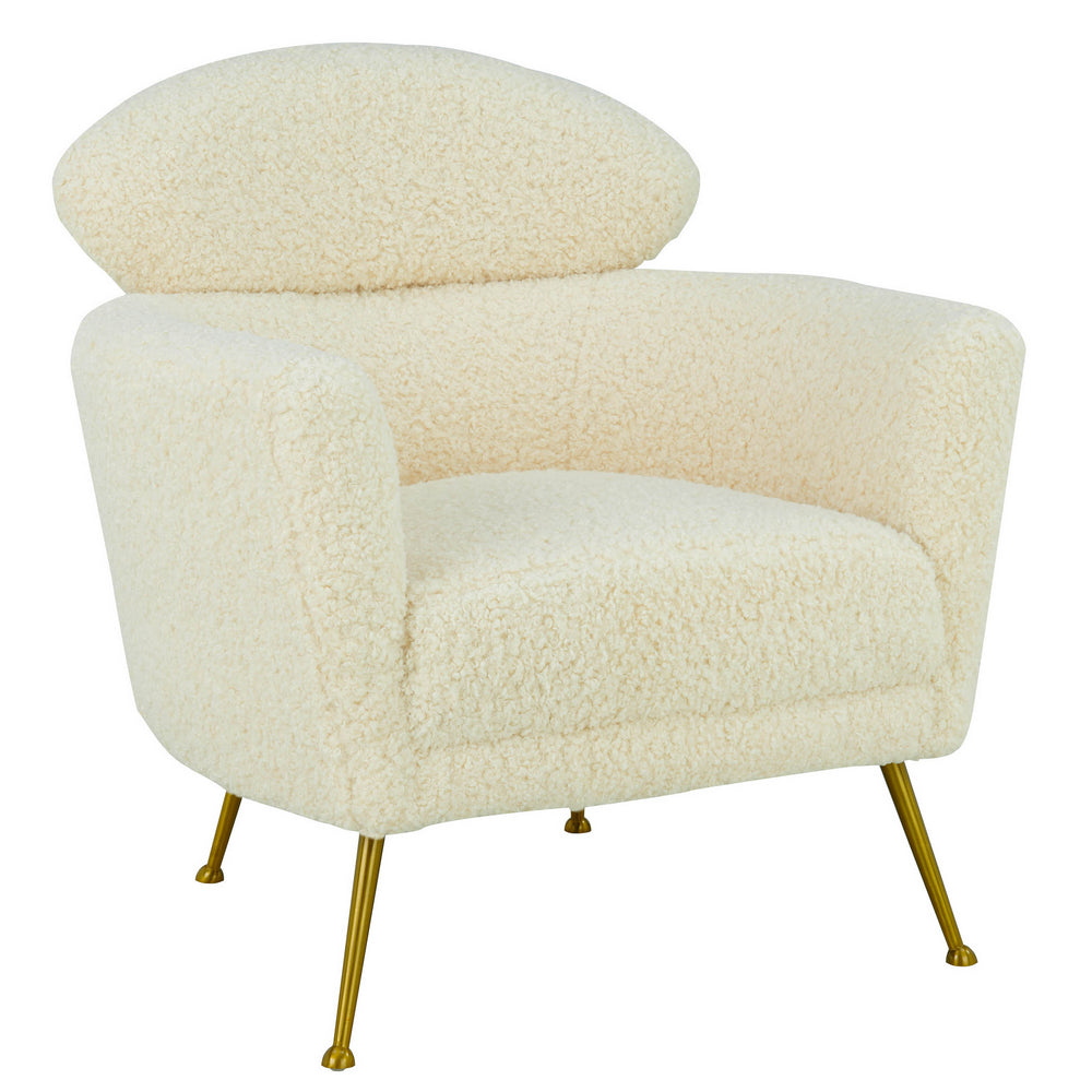 Welsh Beige Faux Shearling Accent Chair