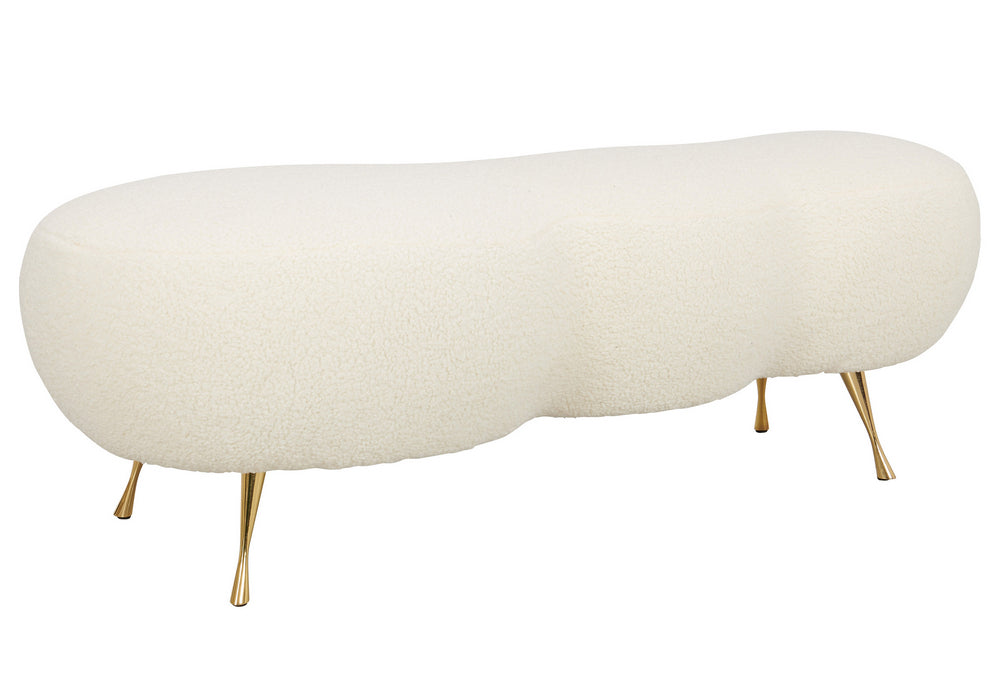 Welsh Beige Faux Shearling Bench