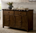 Woodworth Walnut Wood Server with 2 Drawers