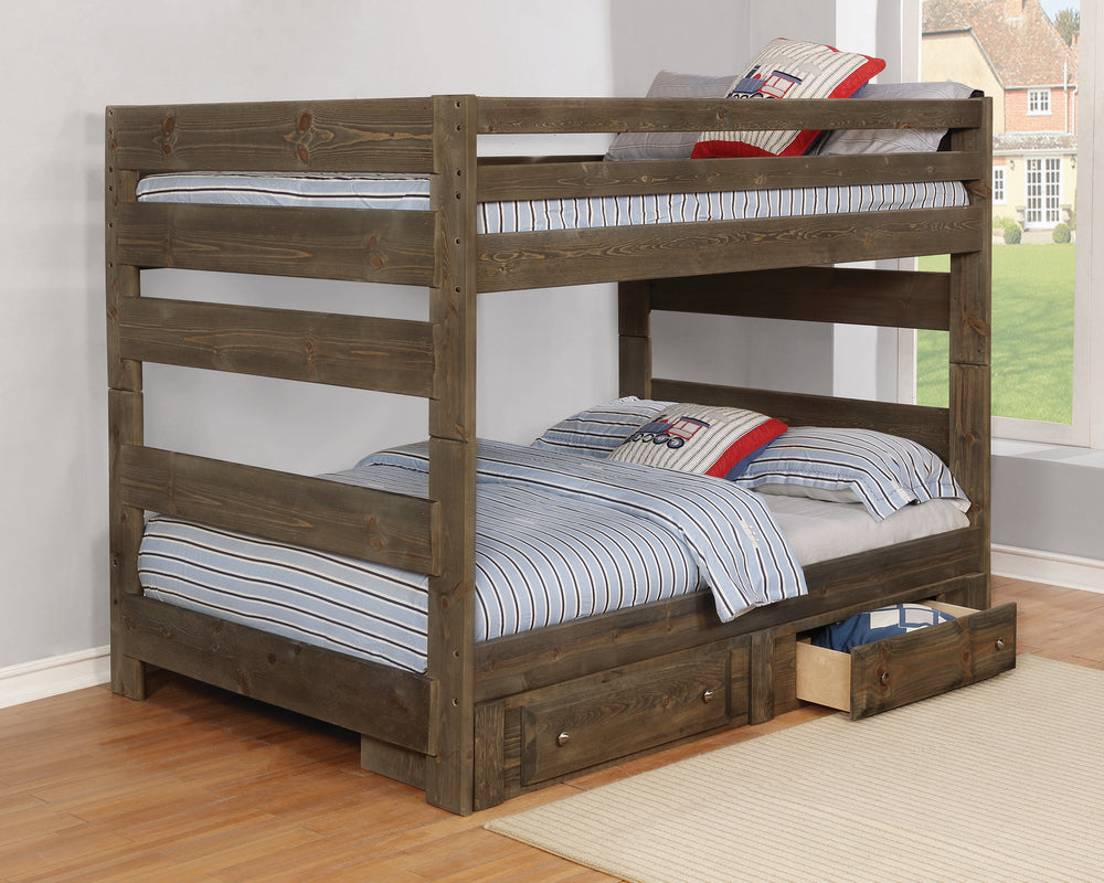 Wrangle Hill Gunsmoke Wood Full/Full Bunk Bed with Storage