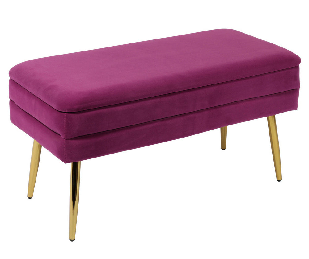 Ziva Plum Velvet Storage Bench