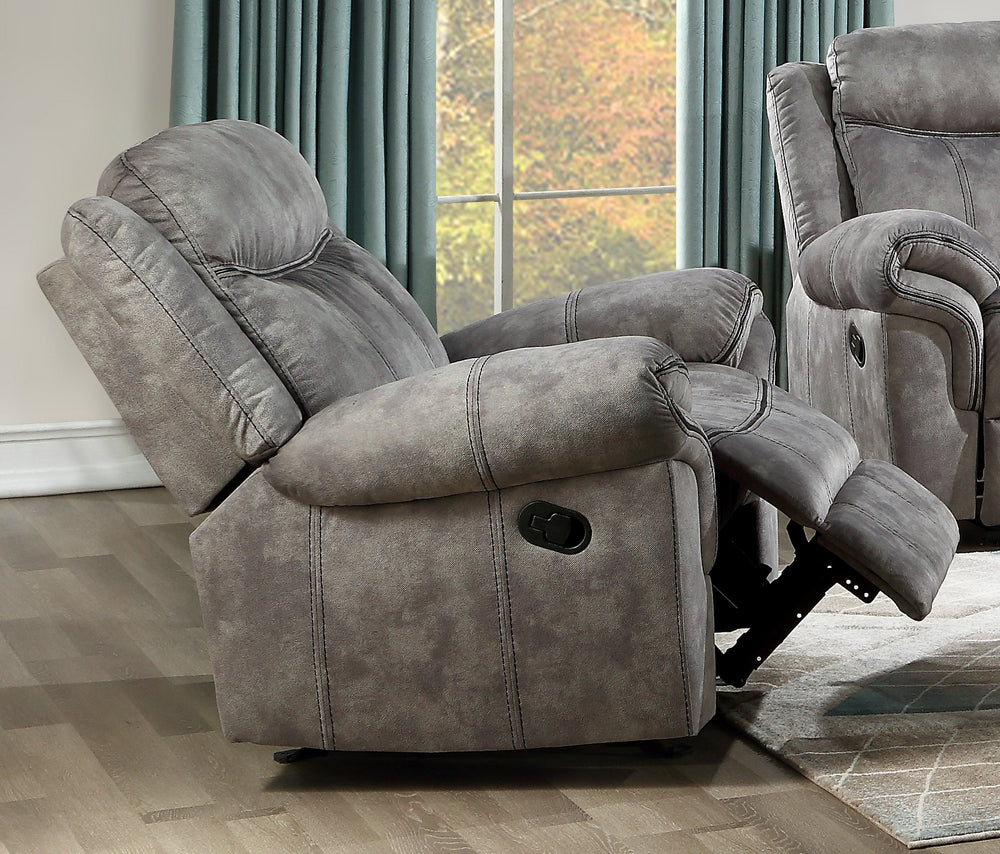 Zubaida 2-Tone Gray Velvet Manual Recliner