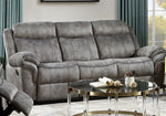 Zubaida 2-Tone Gray Velvet Manual Recliner Sofa