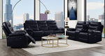 Aashi Navy Leather-Gel Match Manual Recliner