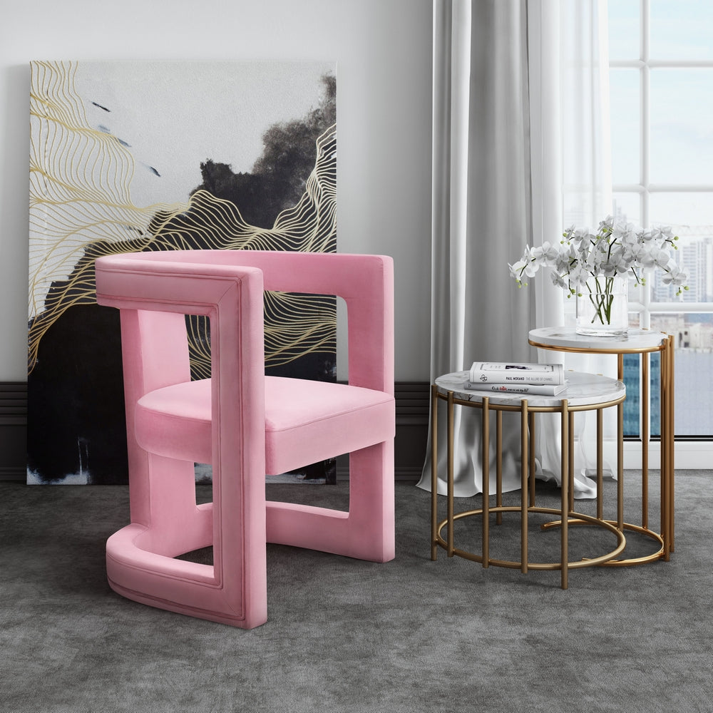 Ada Pink Velvet Upholstered Chair