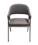 Adele 2 Grey Leatherette Arm Chairs