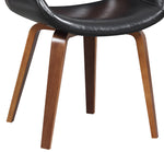 Adelia Black Faux Leather/Wood Arm Chair