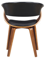 Adelia Black PU Leather/Wood Arm Chair