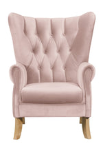 Adonis Blush Pink Velvet Button Tufted Accent Chair