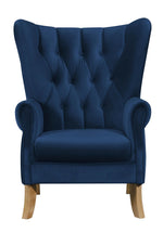 Adonis Navy Blue Velvet Button Tufted Accent Chair