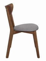 Alfredo 2 Grey Fabric/Natural Walnut Wood Side Chairs