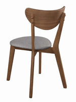 Alfredo 2 Grey Fabric/Natural Walnut Wood Side Chairs