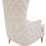 Alina Cream Velvet Tall Back Accent Chair