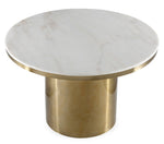 Alisin White Marble/Brushed Gold Metal Dining Table