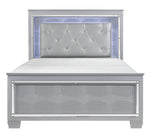 Allura Silver Wood Cal King Bed with LED Lighting