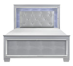 Allura Silver Wood Queen Bed with LED Lighting