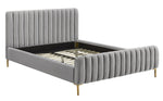 Angela Contemporary Grey Velvet King Platform Bed