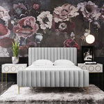 Angela Contemporary Grey Velvet King Platform Bed