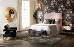 Arabelle Blush Velvet Queen Platform Bed